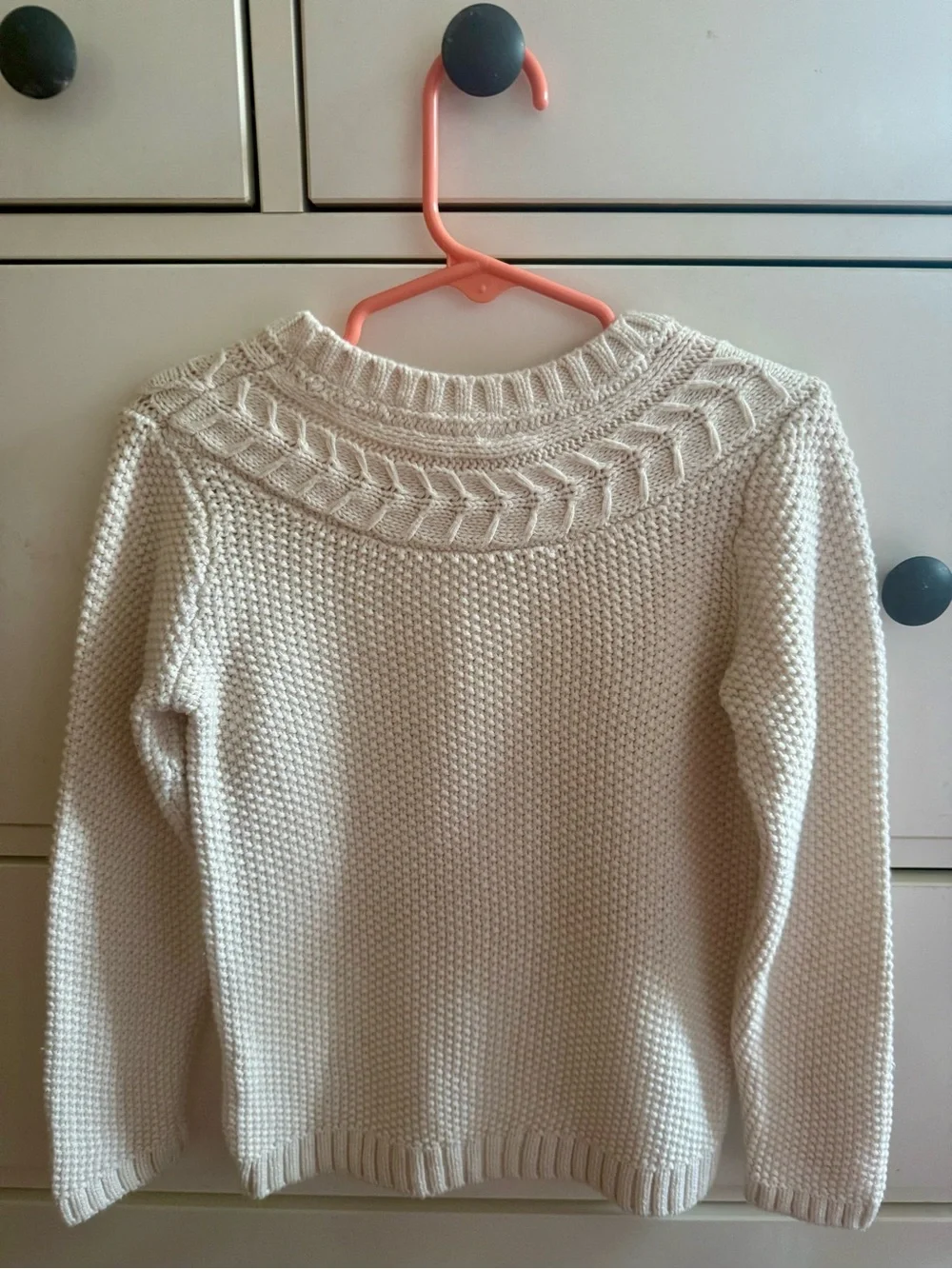 GAP Cream Cable Knit Kids Sequined Sweater